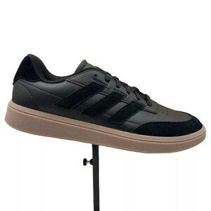 Adidas Mens Courtblock Casual Sneaker Size 11.5 Black Lace up Faux Leather Shoes